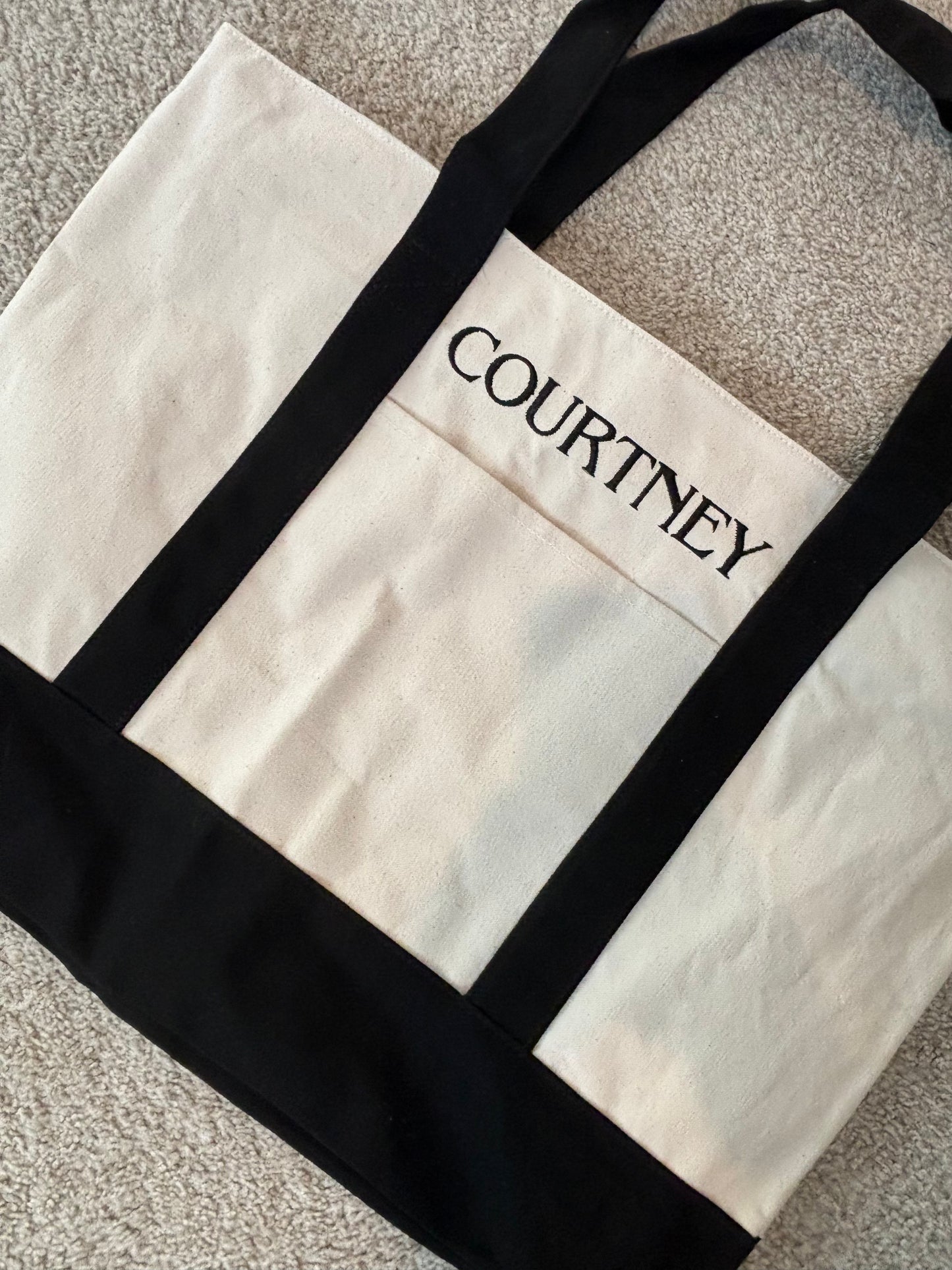 Personalized Embroidered Canvas Tote